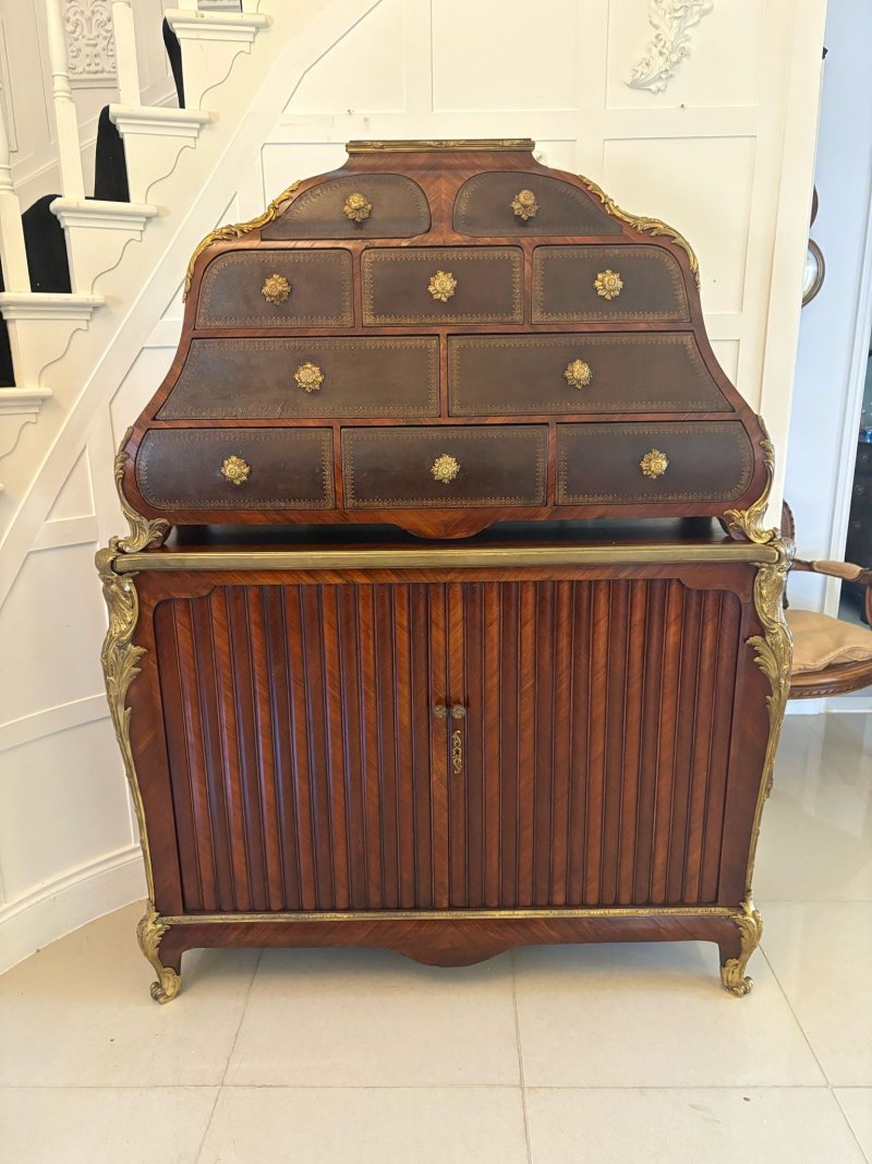 Superb Quality 19th Century Antique French Kingwood and Ormolu Mounted Cartonnier Cabinet